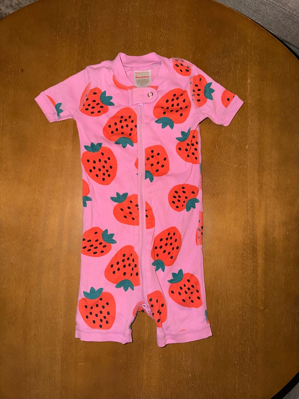 Hanna Andersson Pink Strawberry (12-18M) Romper